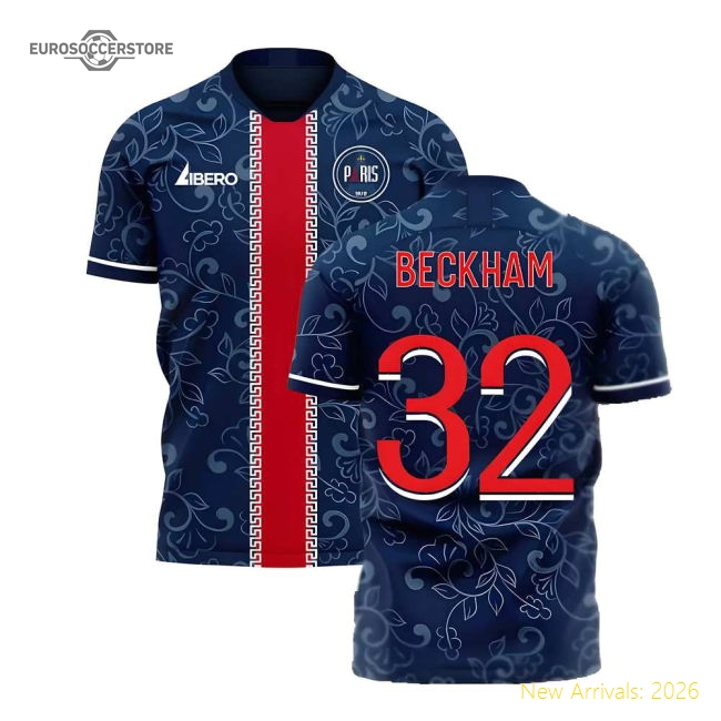 Paris 2025-2026 Home Concept Football Kit (Libero) (BECKHAM 32)-Vantage Point Soccer